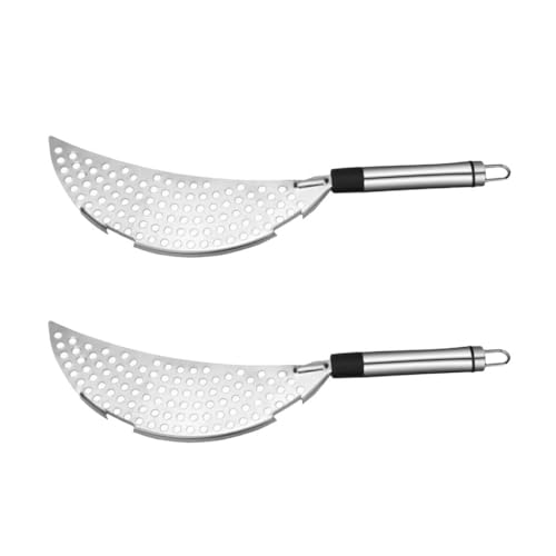 getuse 2 coladores de acero inoxidable con forma de media luna para ollas y pastas para cocina