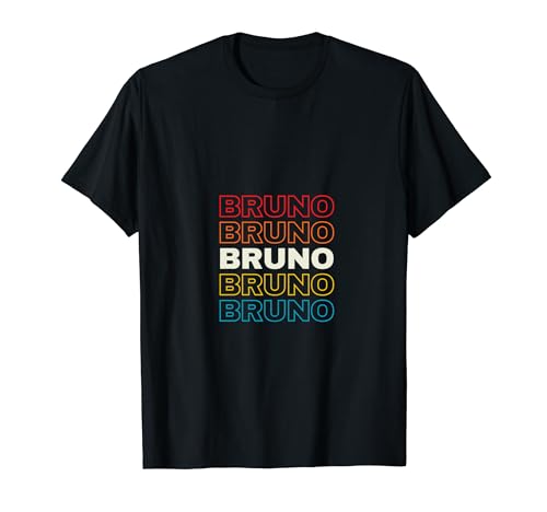 I Love Bruno Personalizzato Retro Tramonto Nome Maglietta
