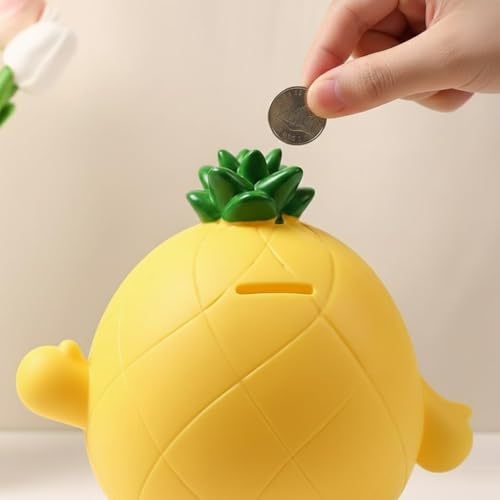 Image of Money Saving Bank with Coin Slot / /Creative Cartoon Design Money Bank / /Plastic Piggy Bank for Boys & Girls (Pack of 1) (Dragon Fruit)