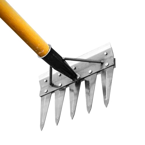 Deshierbe de mano – Ergonómico, manual y versátil, herramienta de deshierbe manual para césped, para jardinería exterior y agrícola, remoción de piedras, mantenimiento de césped