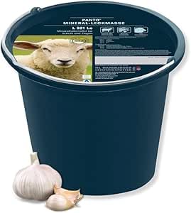 PANTO Mineralleckeimer InsektProtekt L921 Le 20kg – Leckschale für Schafe & Ziegen, Leckstein ohne Kupfer mit Selen, Zink & Knoblauch