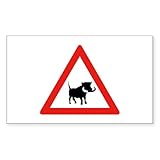 CafePress Beware of Warthogs, South Africa Sticker (Rectang Rectangle Bumper Sticker Car Decal