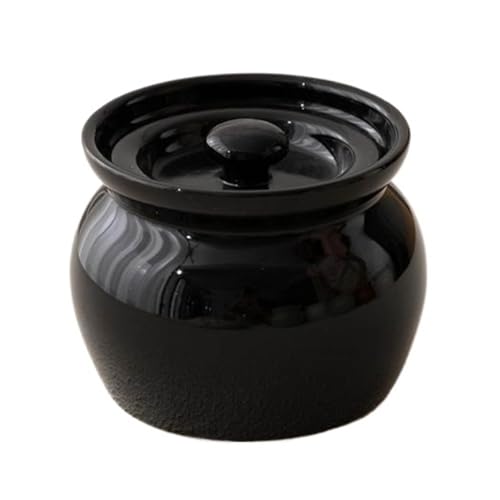 Olla de cerámica, Cacerola de cerámica pequeña, cazuela de cerámica para el hogar, cazuela de cerámica con Tapa, Olla de Barro Multifuncional, Adecuada para guisos de Restaurante (Nero)