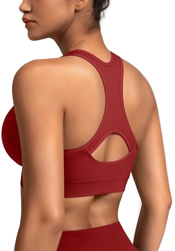 Image of MIRITY Women Racerback Sports Bras - High Impact Workout Gym Activewear Bra Pack of 5