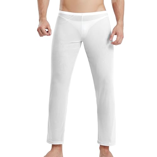 Mens Mesh Pants Sheer Pajama Bottoms See Through Sleep Trousers