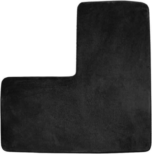 MUHXTONG L-Shaped Water-Absorbent Bath Mat Black