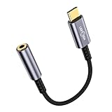 USB C to 3.5mm Headphone Jack Adapter – HiFi Audio Dongle, Type C to Aux Female Cable Cord Compatible with iPhone 17/16/15 Pro Max, Samsung S25/S24/S23, iPad Pro, Pixel, MacBook