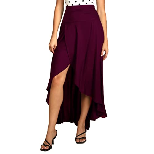 MEDI TROMPE L’OEIL RUFFLE SLIT SKIRT Amazon.com: Fancy Uyee Women Boho High Waist Wrap Skirt