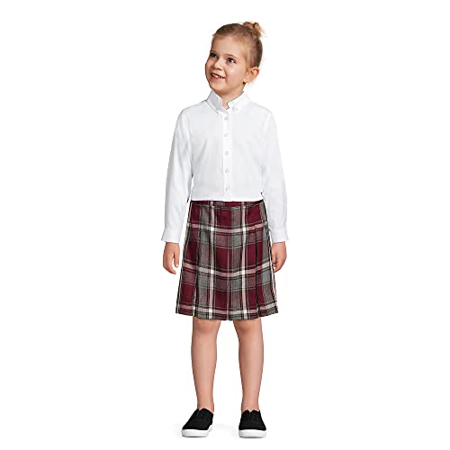 Lands' End Uniform Girls Long Sleeve No Iron Pinpoint Blouse White Kids 14 #TOP4
