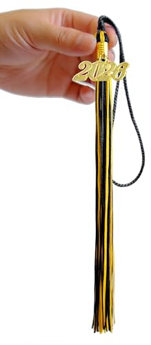 Image of Black and Gold Graduation Tassel 2026 for Grad Cap and Graduation Ceremony Accessory Decoration