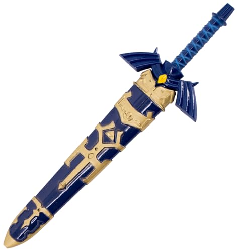 Zelda Master Schwerter Link Hylia Master Schwert Metall Schwert für Zelda Kostüm & Zelda Geschenk zerfallenes Master Schwert mit Ständer (Dolch Zelda)