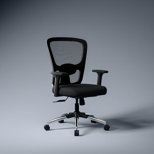 Image of Green Soul Jupiter Superb (Mid Back) | Ergonomic Mesh Office Chair for Work | 3 Year Warranty | Multi-Lock Synchro Tilt Recline Mechanism | 2D Armrest | Adjustable Lumbar | Black