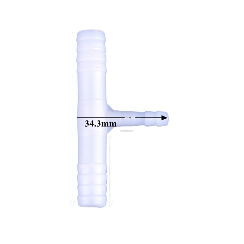 5 ~ 500 piezas de 10-5 mm reductor de PE conector en T para tanque de acuario, bomba de aire, manguera de riego por goteo, tubo de agua de jardín (16-10 mm, 50 piezas)