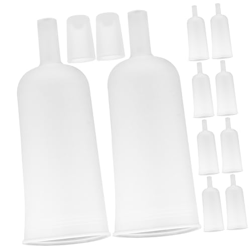 FOMIYES 10ml Plastic Dropper Bottle Caps Funnel Head 50pcs Translucent Dropper Caps for Essential Oils Lab Chemicals