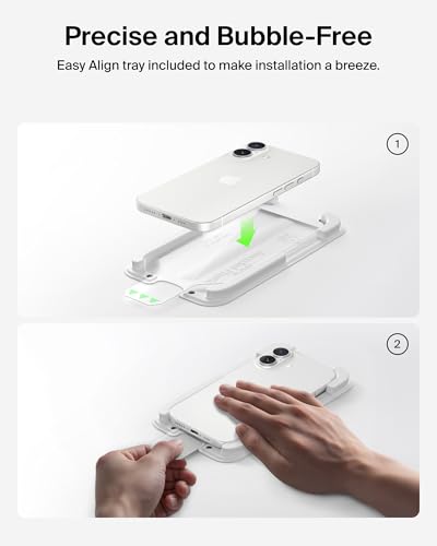 Image of Belkin EZ Align iPhone 17, 16 Pro Tempered Glass Screen Protector Guard, Anti-Reflective Screen Protector, InvisiGlass Scratch-Resistant