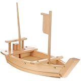 NUOBESTY Bandeja para Sushi de Madera Natural Forma de Barco, para Picnics y Bodas, Presentación Elegante de Platos Japoneses