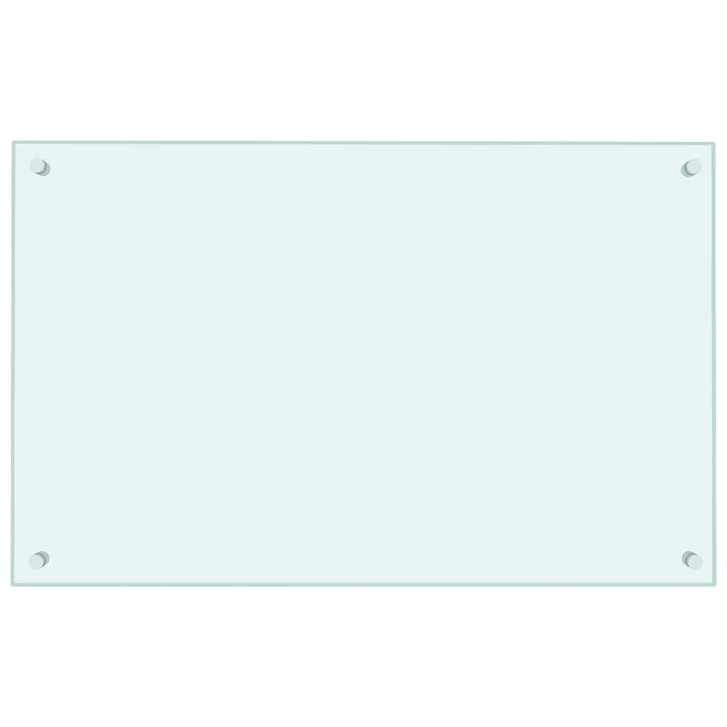Genérico Paraschizzi per Cucina Bianco 80x50 cm in Vetro Temperato,Bianco,6.75kg,249455