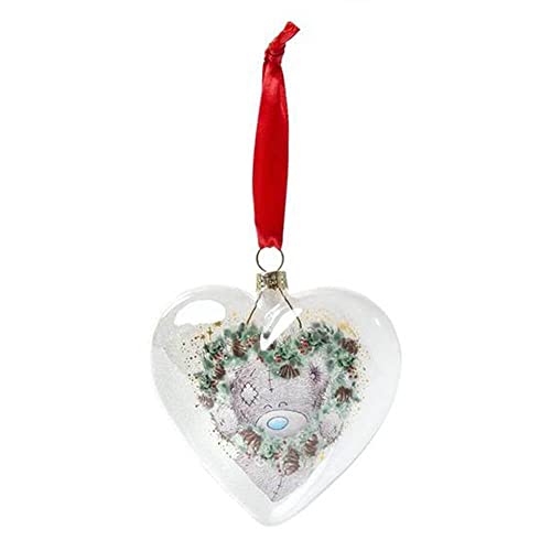Me To You Bear Tatty Teddy Heart Glass Christmas Tree Bauble, XGT01041, Blue,grey,red - Image 3