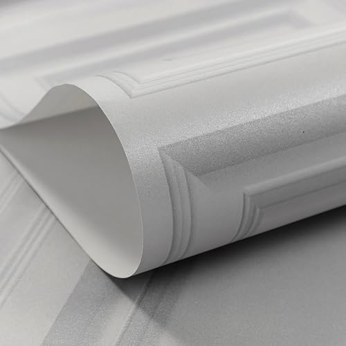 Snewvie 3D Wood Effect Wallpaper Wooden Panel Frame Realistic Textured Retro Embossed Grey Tartan Wallpaper for Living Room Feature Wall Bedroom,Grey - Image 7