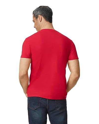 Image of Gildan Men's Round Neck Cotton Half Sleeve T-Shirt - Soft & Breathable Fabric | Casual & Comfortable Fit | Perfect Red
