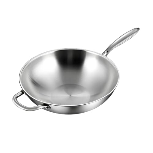 Wok de acero inoxidable, sin recubrimiento, 40 cm miniatura 1