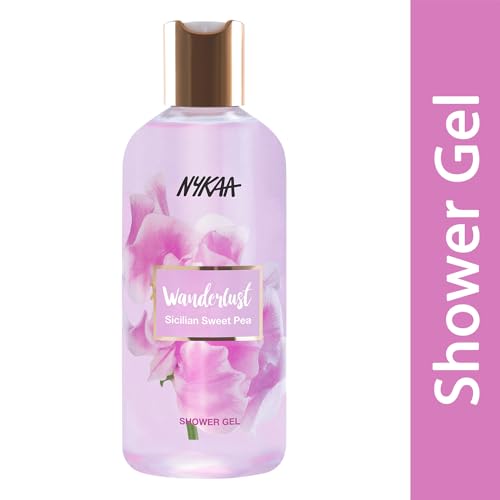 Image of Nykaa Wanderlust Bath and Body Sicilian Sweet Pea Shower Gel,300 Ml|Nourishes & Hydrates|Gentle Cleanser|Sweet Smell |Enriched With Aloe Vera|Paraben-Free,Vegan|Suitable For All Skin Types