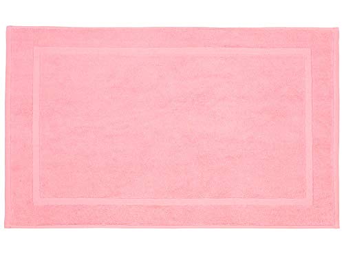 REVITEX - Alfombra baño Estela, de Rizo 100% algodón, Color Rosa, 1 Pieza de 50x70 cm., Muy Absorbente y fácil de Lavar a máquina, Textura como una Toalla, Muy Suave.