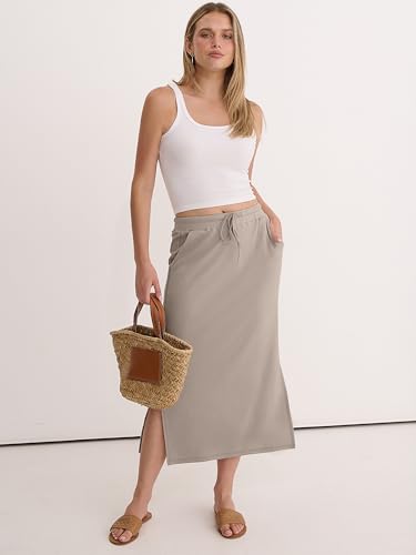 Image of ANRABESS Casual Maxi Skirts for Women, High Waist, Summer, Drawstring, Ideal for Daily Wear, Office & Weekend Outings 2026