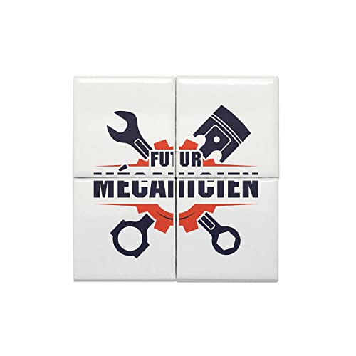 Carreaux céramique décoratif futur mécanicien x4 de 15,2 cm pour fresque murale de 30,4 cm