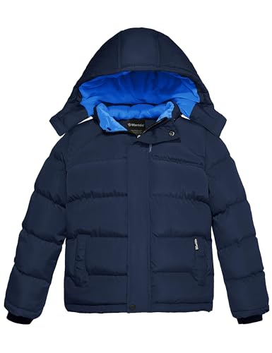 wantdo Boys' Waterproof Ski Jackets Puffer Coats Outerwear Snow Coats Blue 8