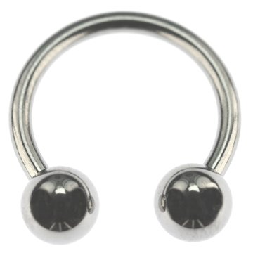 Gunmetal Silver Grey 14G, 10 MM Round Circular Horseshoe Barbells Hoop Rings, Hypoallergenic High Grade 23 Solid Titanium Ring lip, belly, nipple, cartilage, tragus, earring body Jewelry piercing - 14 gauge