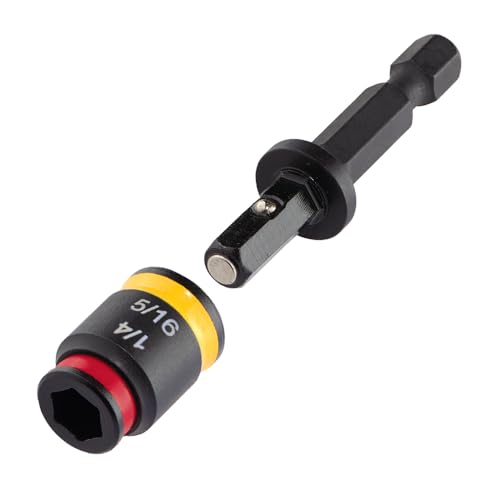Malco C-RHEX 1/4" & 5/16" SAE 2in Shaft Length, Cleanable, Reversible, Magnetic Hex Chuck Driver| Bit-Tip & Zip-in Driver Bit | Magnetic Flip Bit Driver, Flip Socket Driver (MSHC)