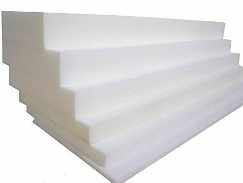Soodie&Zuzu's White Foam Sheet Cut Size Extra Soft Medium Density Floor Cushion Sofa Chair Seat Pad Filling, Topper Camper Van 18X18 20X20 22X22 24X24 Thickness 1" 2" 4" 5" (12X30X4 Inches)