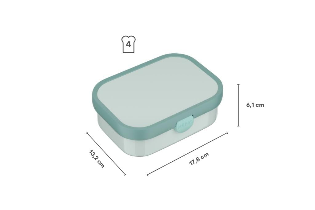 Mepal - Fiambrera Campus Little Dutch - Bento Box para Niños - Lonchera con Compartimento y Tenedor - Fiambrera con Cierre de Clip - Sin BPA y apta para Lavavajillas - 750 ml - Forest Friends