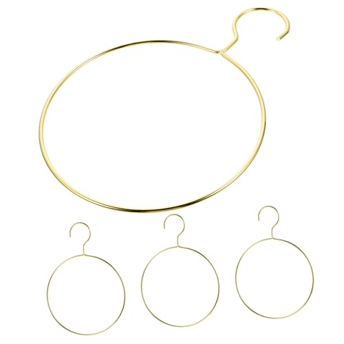DIKACA 4 Piezas Perchas Metálicas para Armario Unidades Organizador Redondo Colgador para Bufandas Corbatas Cinturones Color Dorado Resistente y Versátil para Ropa y Accesorios