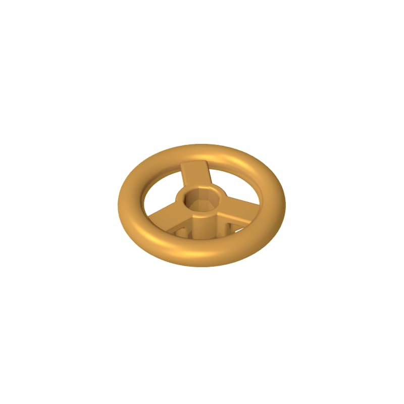 Gobricks Transportation 2X2 Small Steering Wheel 50PCS Compatible with Lego GDS-2131 Classic Bulk Toy MOC Color:Pearl Gold