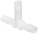 Eldon James T0-5NN Natural Nylon Equal Barb Tee, 5/16" Hose Barb (Pack of 10)