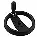 Tool parts 16.5mmx150mm Black Plastic Two Spoke Industrial Handwheel W Revolving Handle