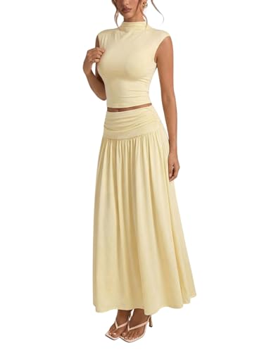 Verdusa Women's 2 Piece Sets Vacation Brunch Outfits Cinched Waist