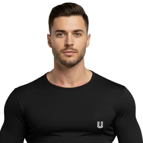 Image of Unbeatable Men's Full Sleeve Plain Athletic Fit Multi Sports Compression T-Shirt for Cycling and Gym