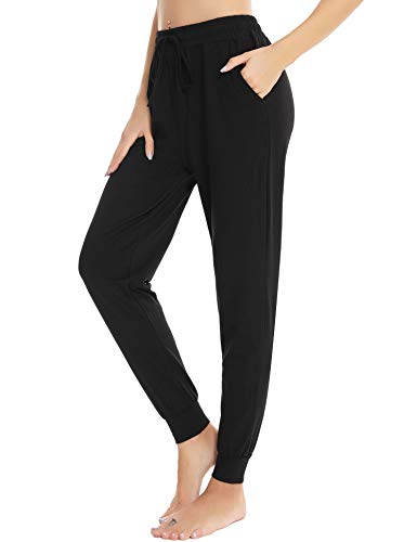 ARBLOVE Pantalones de Pijama Mujer Invierno Largo Algodon Loose-Fitting Baggy Sports Leisure Jogging Yoga,Suave Cómodo Suelto y Agradable