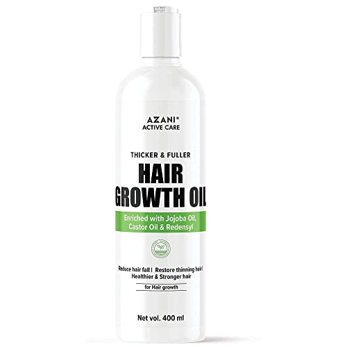 Azani Active Care Haarwuchsöl für dickeres, stärkeres und volleres Haar | Jojoba- und Rizinusöl mit Redensyl | Verhindert Haarausfall und Haarausfall 200 ml Cover