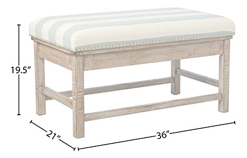 Decor Therapy Farley Upholstered Weathered Ottoman, Driftwood , 35.43x20.08x19.69 - Image 5