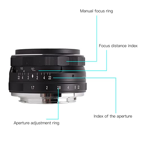 Kameraobjektiv, Metallrahmen, mehrschichtige manuelle Nanobeschichtung, APS C, 35 mm, F1,7, festes Objektiv, kompakter… – Bild 4