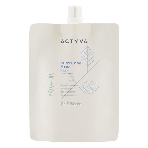 Actyva - Nutrizione Ricca Mask, Maschera Trattamento Nutriente e Volumizzante per Capelli Secchi, con Avena e Olio d'Oliva, Districante - Travel Size 100 ml