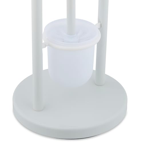 Image of Relaxdays Toilet Brush Holder Stainless Steel H x D 79 x 22 cm White