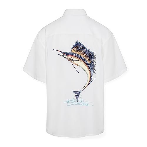 Bamboo Cay Men's Embroidered Sailfish Freedom Button Up Shirt