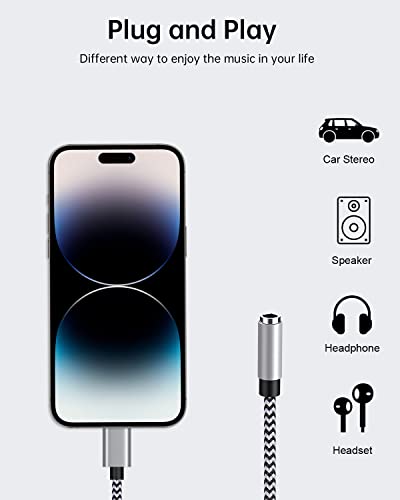 Image of 3.5mm to Lightning Adapter, Apple Dongle Jack Converter for Aux Cable Wire [Mfi Certified]2pack Male to Female Headphones /Earbuds Ox Connector for iPhone 14 Pro Max 13 12 11 XR XS SE 8 Plus iPad iPod