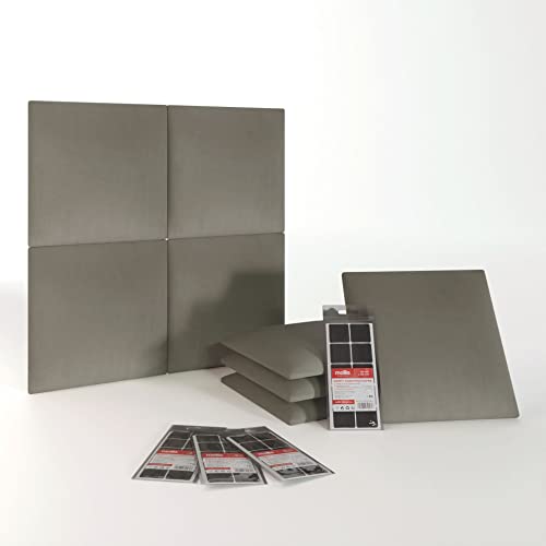 Mollis Panel de Pared 30 x 30 cm, Juego de 8 Piezas, Cabecero para Cama, Salón, Pared Decorativa, Tapizado Decoración 3D Moderna para Dormitorio, Insonorizante, Cojines Acústicos de Pared, Gris Cover