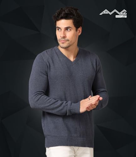 Image of AWG ALL WEATHER GEAR Men's V-Neck Full Sleeve Sweater | Sweater for Winter | Plain Casual Wear Sweater l Sweater for Men | Pullover for Men | Winter Wear Sweater for Men | Mens Sweater